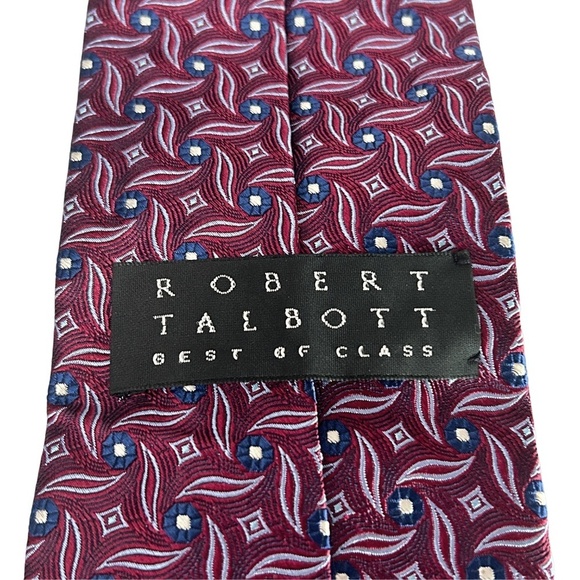 Robert Talbott Best of Class Necktie Tie Silk Textured woven Rosettes Micro Dots - Picture 6 of 11